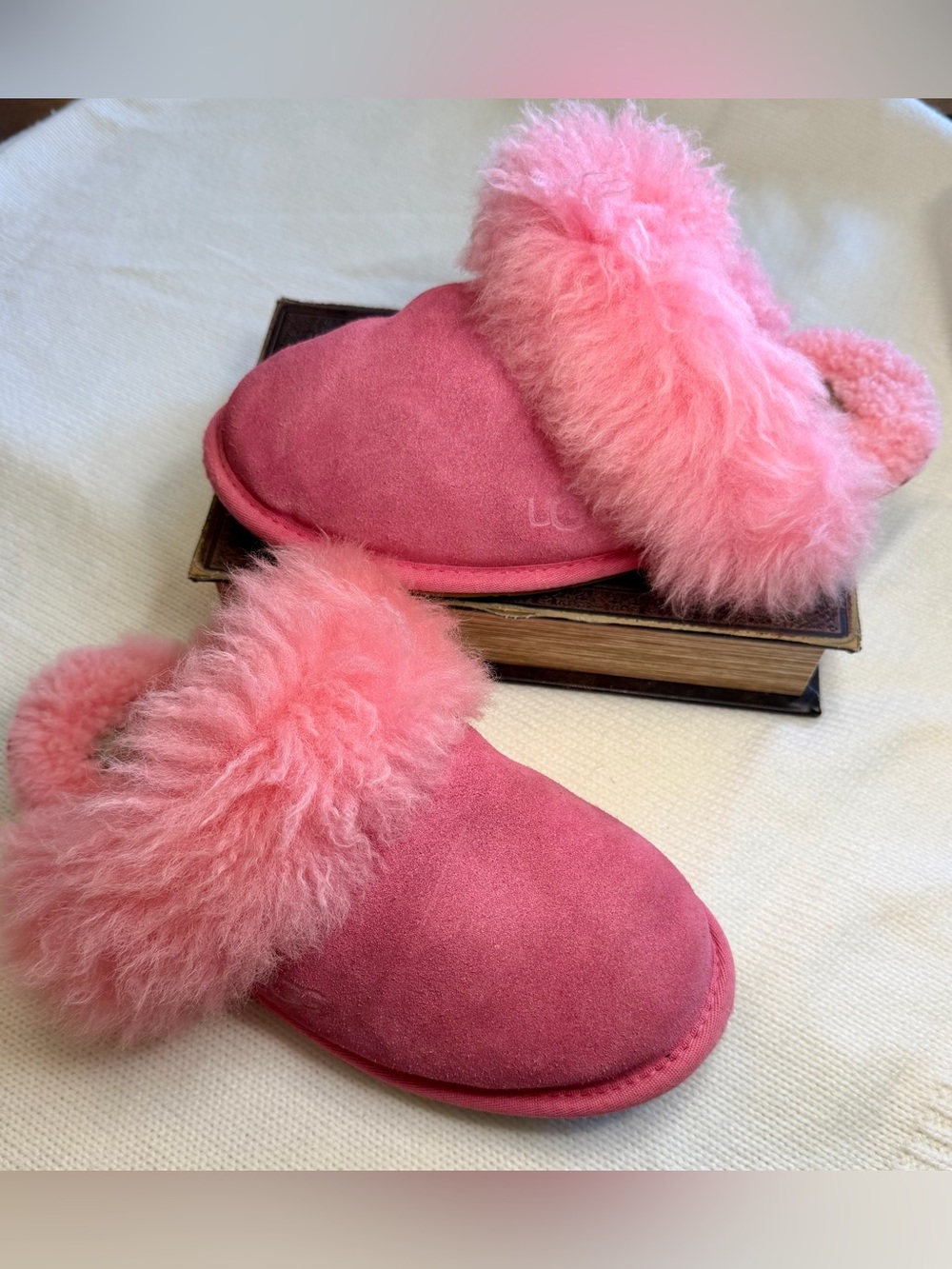 UGG Pink Fury Slippers Women’s Size 7 - Picture 2 of 7